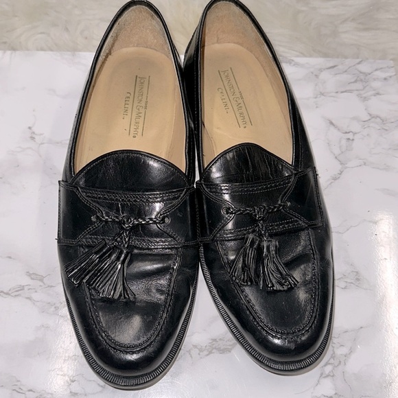 Johnston & Murphy men’s Black Tassel leather Loafers size 11 main image 4